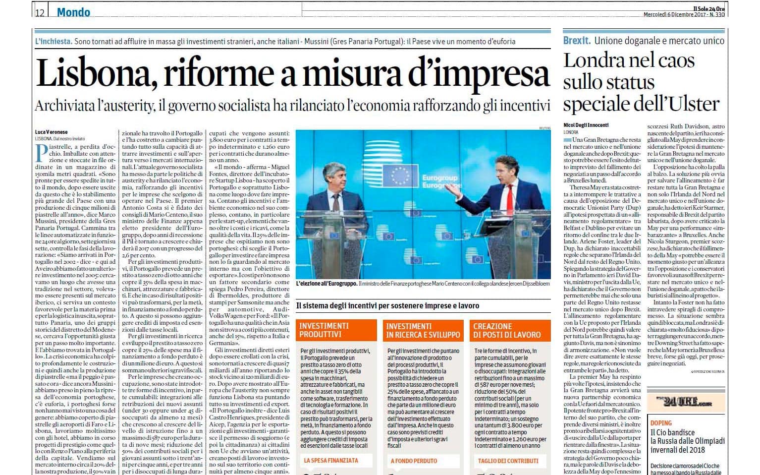 Gres Panaria Portugal is center news at italian press